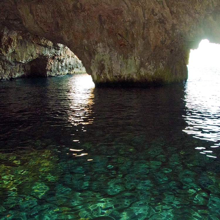 Green cave, Ravnik island, Vis: Three Caves Tour in Croatia