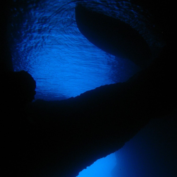 Underwater photo of Blue cave in Croatia